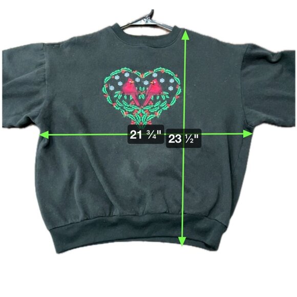 Vintage Nutcracker Medium Crewneck Sweater Heart Cardinal Design Grandma Holiday - Picture 8 of 8